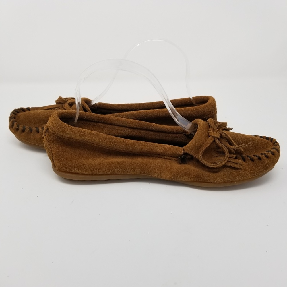 Minnetonka Moccasin Kilty Suede Hard Sole Boho - Picture 5 of 7